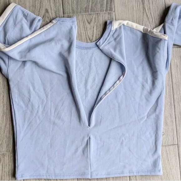 Madewell MWL Superbrushed Easygoing Sweatshirt Top Light Blue XXS Zipper Soft - Picture 8 of 15